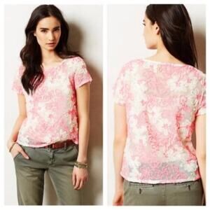 Meadow Rue‎ Cherry Blossom Embellished Mesh Top XS